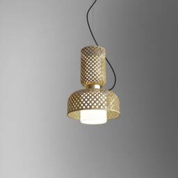 Handmade Woven Bamboo Pendant Lamp Minimalist Sustainable Lighting - thumbnail 3
