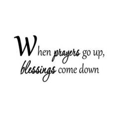"Vwaq When Prayers Go Up, Blessings Come Down. Prayer Matte Black Vinyl Wall Decal Home Decor - 12""H X 22" - thumbnail 2