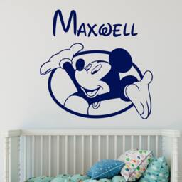 Personalized Boy Name - Wall Vinyl Sticker Boys Room Decor Mickey Children's Nursery Mouse Art Sm90 - thumbnail 3