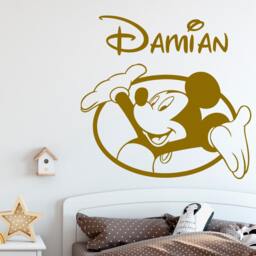 Personalized Boy Name - Wall Vinyl Sticker Boys Room Decor Mickey Children's Nursery Mouse Art Sm90 - thumbnail 2