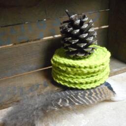 Baby Cotton Crocheted Round Facial Wash Cloth. Handmade Lime Green // Set Of 5 Face Cloths. Shower Gift Idea #festiveetsyfinds - thumbnail 2