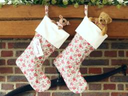 Personalised Christmas Stocking Made With Liberty Fabrics, Floral Tana Lawn Felicite Red - thumbnail 1