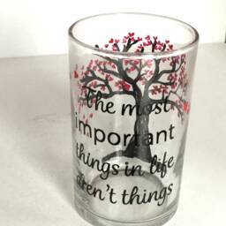 Hand Painted Tree Of Hearts Votive Candle Holder - Anniversary Gift - thumbnail 2