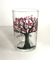 Hand Painted Tree Of Hearts Votive Candle Holder - Anniversary Gift - thumbnail 1