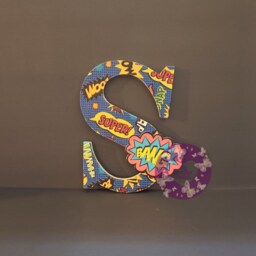 Fabric Covered Monogram Letter, 8 Inch, Custom Kids Room & Nursery Wall Decor, Personalized Monogram Gift - thumbnail 3