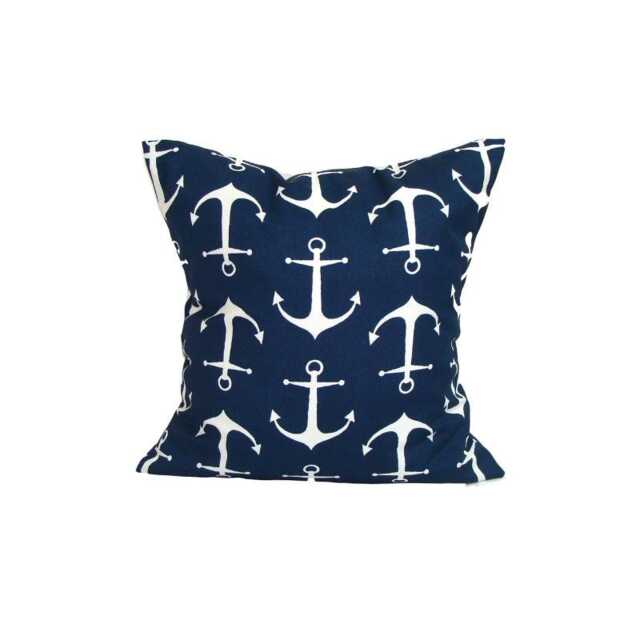 Blue Outdoor Pillow Covers, Nautical Decor, Covers For 20x20, 16x16, 18x18 Pillows, All Sizes - image 1