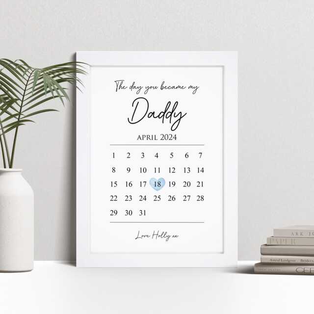 Personalised The Day You Became My Father Print, Custom Framed Wall Art, Gift For Dad, Daddy - image 1