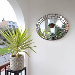 Beautiful Silver Mirror 70cm Oval -Interior Decoration - Wall Home Decorative Mirrors Peruvian Handicrafts - thumbnail 4