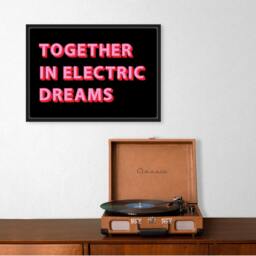 Together in Electric Dreams Print, Poster, Human League Lyric 80's Music Retro Poster - thumbnail 3