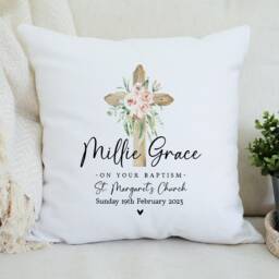 Personalised Christening Gift - Baptism Cushion Baby Naming Day Name Pillow - thumbnail 2