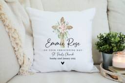 Personalised Christening Gift - Baptism Cushion Baby Naming Day Name Pillow - thumbnail 1