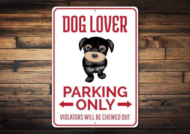 Dog Lover Parking Sign, Gift, Park Gift For Owner, Puppy Wall Decor, Sign - Quality Aluminum Owners - image 1