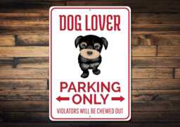 Dog Lover Parking Sign, Gift, Park Gift For Owner, Puppy Wall Decor, Sign - Quality Aluminum Owners - thumbnail 1