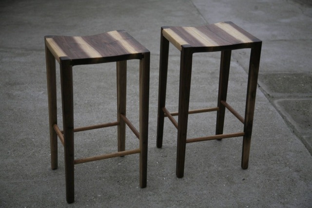 Handmade Walnut Bar Stool - Modern Kitchen Counter - image 1