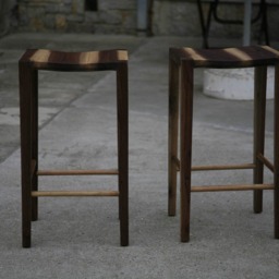 Handmade Walnut Bar Stool - Modern Kitchen Counter - thumbnail 3