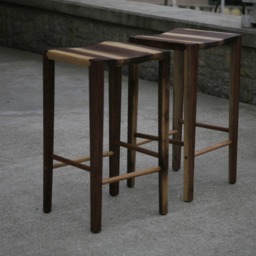 Handmade Walnut Bar Stool - Modern Kitchen Counter - thumbnail 2