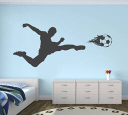 Soccer Player Wall Decal - Kids Boys Room Art Gym Sports Vinyl Sticker - thumbnail 1