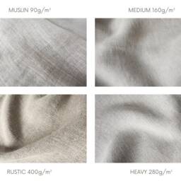 Ruffled Heavy Linen Curtain Panel, Rod Pocket Style, 280G/M2 - thumbnail 3
