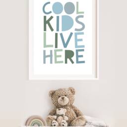 Cool Kids Live Here Print, Boys Pastel Nursery Prints, Bedroom Playroom Wall Art, Room - thumbnail 3