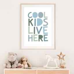 Cool Kids Live Here Print, Boys Pastel Nursery Prints, Bedroom Playroom Wall Art, Room - thumbnail 2