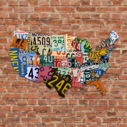 Plasma Cut Aluminum - Dibond Usa 14 X 8 License Plate Map Sign Vintage Decor Garage Auto Car Plates Wall Art Custom Business - thumbnail 3