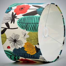 Floral Leaf Blue Red Lampshade, Table Floor Lamp/Ceiling Pendant, Small Medium Large, 15cm 20cm 25cm 30cm 35cm 40cm, UK Fabric Light Shade - thumbnail 3