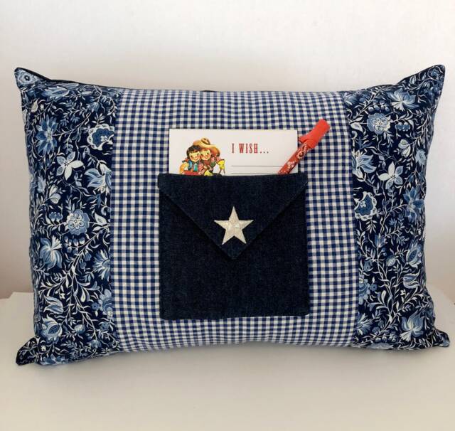 Cowgirl/Cowboy Blue Wish Pillow With Pad & Pencil - image 1