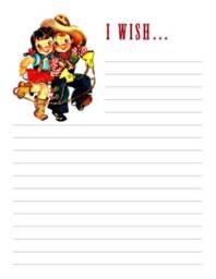 Cowgirl/Cowboy Blue Wish Pillow With Pad & Pencil - thumbnail 4