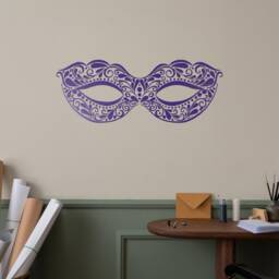 Masquerade Mask Vinyl Wall Decal Carnival Costume Party Decor Art Mardi Gras Decoration Window Stickers Mural - #2607Di - thumbnail 2