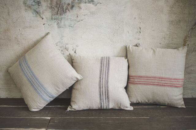 striped French Linen Cushion Cover Rustic Pillow Sham - image 1