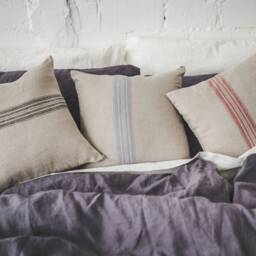 striped French Linen Cushion Cover Rustic Pillow Sham - thumbnail 3