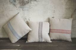 striped French Linen Cushion Cover Rustic Pillow Sham - thumbnail 1