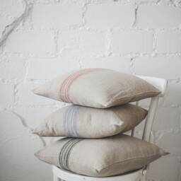 striped French Linen Cushion Cover Rustic Pillow Sham - thumbnail 2