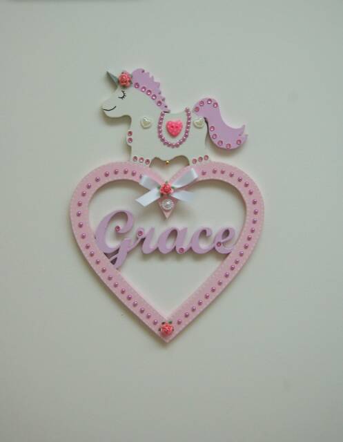 Personalized Unicorn Name Sign, Girls Room Decor, Baby Gift - image 1