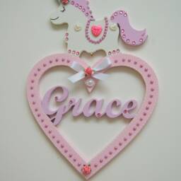 Personalized Unicorn Name Sign, Girls Room Decor, Baby Gift - thumbnail 2