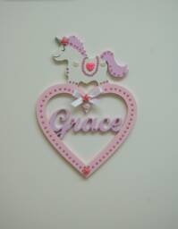 Personalized Unicorn Name Sign, Girls Room Decor, Baby Gift - thumbnail 1