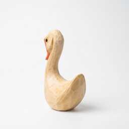Whimsical Wooden Goose Figurine - Hand Carved Wood Bird Sculpture Rustic Nursery Decor Shelf Sitter Art Gift For Animal Lover - thumbnail 3