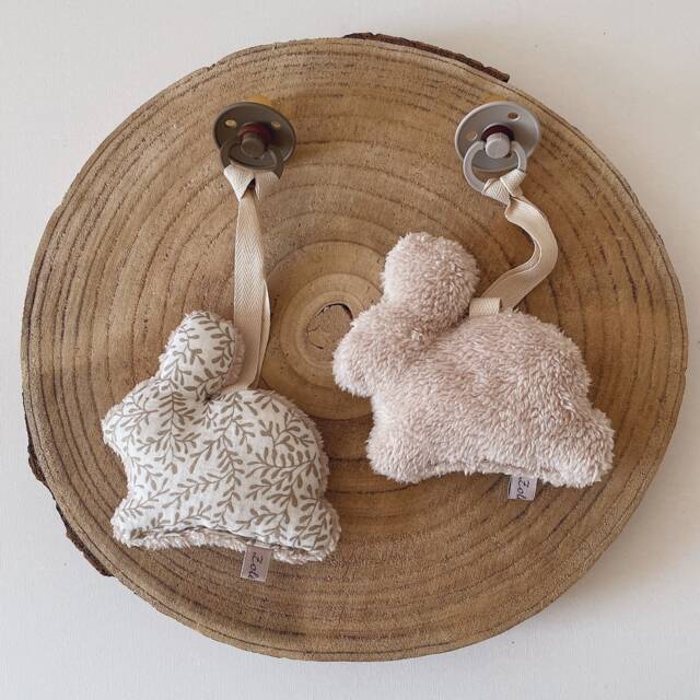 Small Rabbit Comforter For Pacifier, Pacifier Attachment - image 1