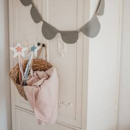Linen Christmas Tree Pillow Dusty Pink Kids Cushion - thumbnail 4