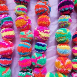 Fibre Art Wall Hanging Pom Garland - Handmade Christmas Home Decoration - thumbnail 4