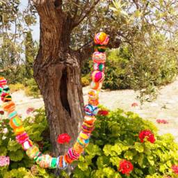Fibre Art Wall Hanging Pom Garland - Handmade Christmas Home Decoration - thumbnail 2