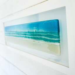Panoramic Beach Wall Art - Handmade Fused Glass Art By Matt Adkins 60x20cm(23 1/2x8 - thumbnail 4