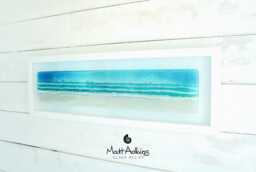 Panoramic Beach Wall Art - Handmade Fused Glass Art By Matt Adkins 60x20cm(23 1/2x8