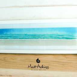 Panoramic Beach Wall Art - Handmade Fused Glass Art By Matt Adkins 60x20cm(23 1/2x8 - thumbnail 2