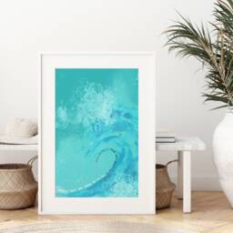 Psalm 93V4 - Mightier Than The Waves Of Sea Is His Love For You, Modern Christian Art Print, Wall Art, Scripture Prints, Wave - thumbnail 2
