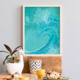 Psalm 93V4 - Mightier Than The Waves Of Sea Is His Love For You, Modern Christian Art Print, Wall Art, Scripture Prints, Wave - thumbnail 3