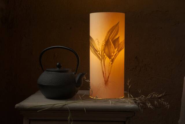 Lily Of The Valley Paper Desk Lamp Handmade Floral Light - image 1