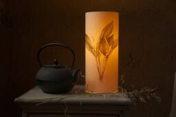 Lily Of The Valley Paper Desk Lamp Handmade Floral Light - thumbnail 1