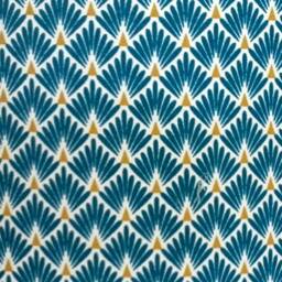 Square Wall Light Art Deco Pattern Duck Blue & Mustard Yellow - thumbnail 4