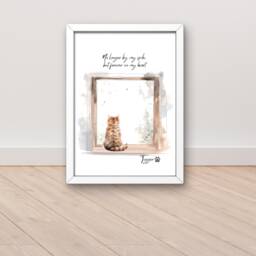 Cat Print, Cat Memorial Gift, Portrait Custom, Lover Gifts For Women, Personalised Pet Rememberance Gift - thumbnail 3